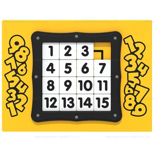 Puzzle coulissant Nombres pour aire de jeux extérieure